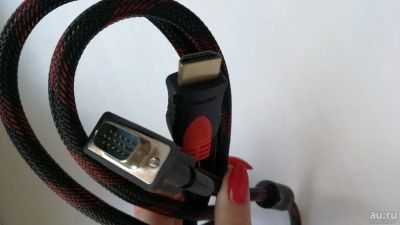 Лот: 10019062. Фото: 1. Кабель VGA-HDMI в оплетке 1.5м... Шлейфы, кабели, переходники