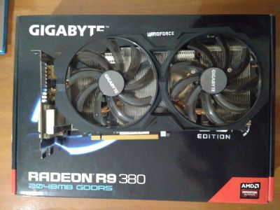 Лот: 11234648. Фото: 1. Видеокарта AMD Gigabyte R9 380... Видеокарты