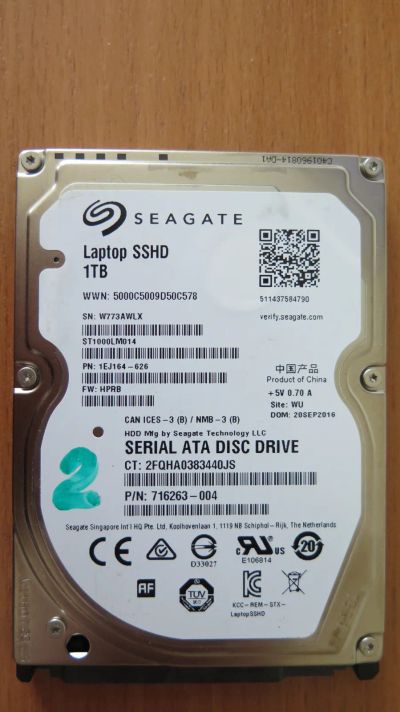Лот: 23971938. Фото: 1. Жесткий диск Seagate Laptop SSHD... Жёсткие диски (HDD)