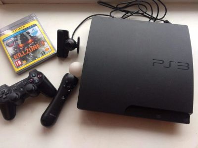 Лот: 9560061. Фото: 1. Playstation 3 Slim 160 Gb + PS... Игровые приставки, консоли