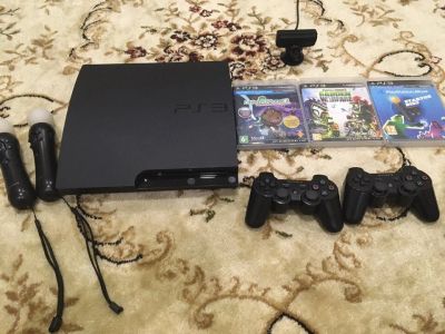 Лот: 10553962. Фото: 1. PS3 PlayStation 3 + Move 2 + Камера... Игровые приставки, консоли
