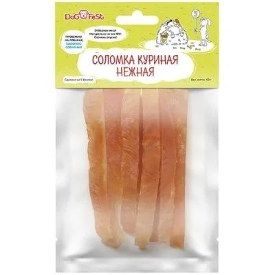 Лот: 13956845. Фото: 1. Соломка куриная Dog Fest (Дог... Корма