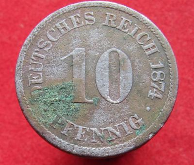 Лот: 14804696. Фото: 1. Германия 10 пфеннигов, 1874г. Остальные страны