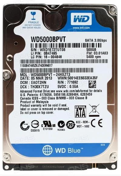 Лот: 6971311. Фото: 1. Жесткий диск Scorpio Blue WD5000BEVT... Жёсткие диски (HDD)