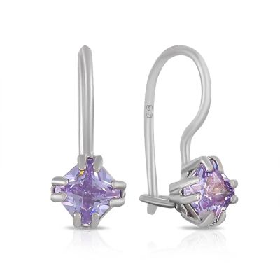 Лот: 23841090. Фото: 1. Серьги детские из серебра с фианитами. Серьги, каффы