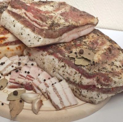 Лот: 15526575. Фото: 1. Сало прослойка солёное. Мясо, птица, яйцо