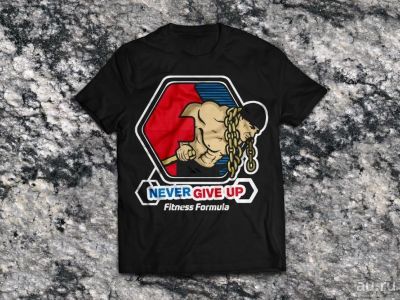 Лот: 9120976. Фото: 1. Футболка NEXER GIVE UP черный... Футболки, поло