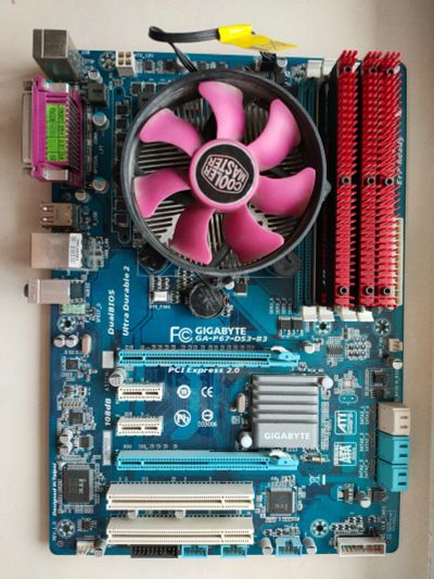 Лот: 24928256. Фото: 1. Intel core i5 2500 + ga-p67-ds3-b3... Комплекты запчастей