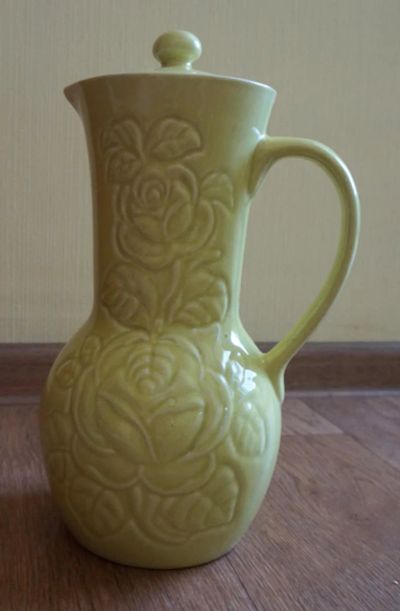 Лот: 4452506. Фото: 1. Керамический кувшин с крышкой. Кружки, стаканы, бокалы