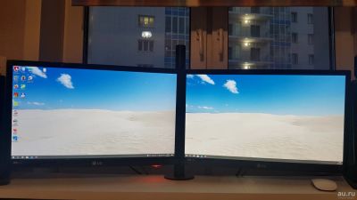 Лот: 18130169. Фото: 1. Два монитора с кронштейном LG... ЖК-мониторы