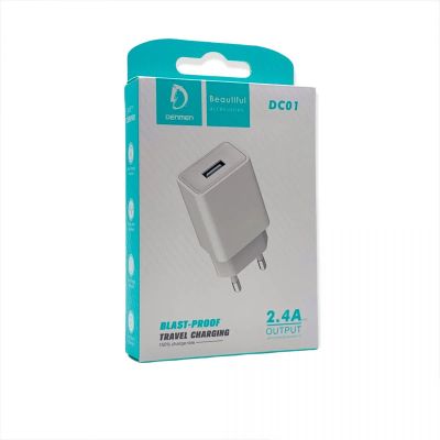 Лот: 22146549. Фото: 1. СЗУ DENMEN DC01 2.4A White. Зарядные устройства, блоки питания, адаптеры сетевые для смартфонов