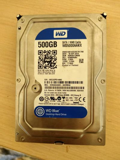 Лот: 17657107. Фото: 1. WD Blue 500 GB. Жёсткие диски (HDD)