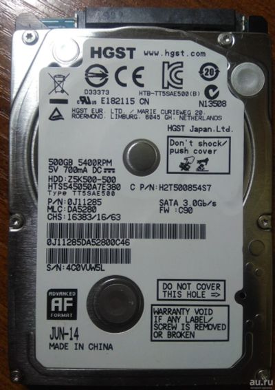 Лот: 15562325. Фото: 1. Hitachi 500gb Z5K500 HTS545050A7E380. Жёсткие диски (HDD)