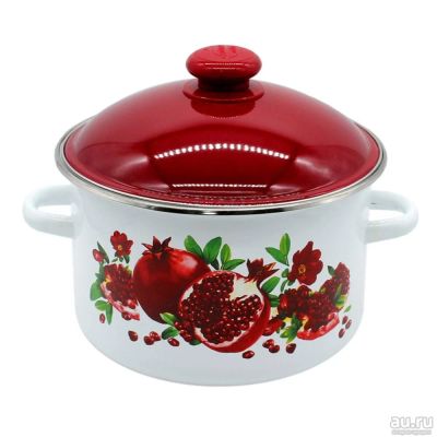 Лот: 18106755. Фото: 1. Кастрюля эмалированная 2л Гранатоввый... Кастрюли