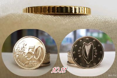 Лот: 13122503. Фото: 1. 50 евро цент. 2002г. Ирландия... Европа
