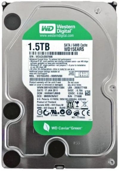Лот: 21131252. Фото: 1. Жесткий диск HDD WD 1,5Tb. Жёсткие диски (HDD)