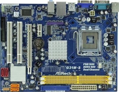 Лот: 2616054. Фото: 1. Материнская плата AsRock G31M-S... Материнские платы