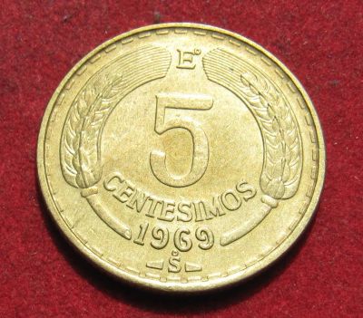 Лот: 20357530. Фото: 1. Чили 5 сентесимо, 1969 г. Отличная... Америка