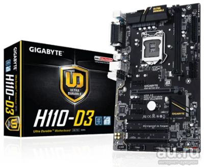 Лот: 14071743. Фото: 1. материнская плата Gigabyte GA-H110-D3... Материнские платы