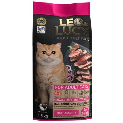 Лот: 19638352. Фото: 1. Сухой корм для кошек LEO&LUCY... Корма