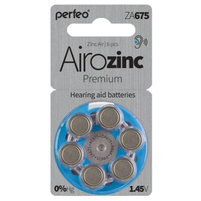 Лот: 20861710. Фото: 1. Perfeo ZA675/6BL Airozinc Premium... Батарейки, аккумуляторы, элементы питания