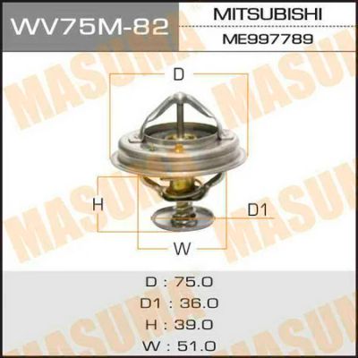 Лот: 18589805. Фото: 1. Термостат masuma WV75M-82. Двигатель и элементы двигателя