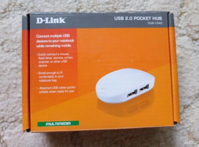 Лот: 8158330. Фото: 1. USB HUB D-LINK dub-1040 (4 порта... USB хабы