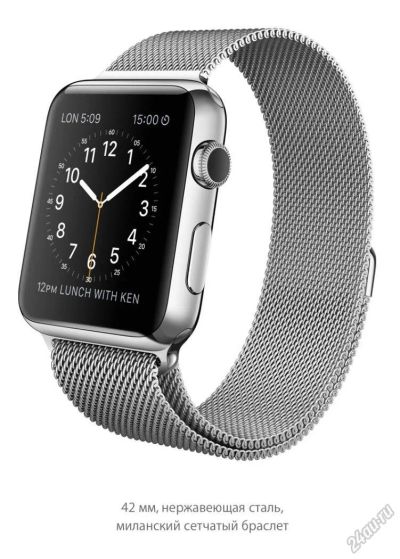 Лот: 5697539. Фото: 1. Apple Watch 42 мм, нержавеющая... Смарт-часы, фитнес-браслеты, аксессуары