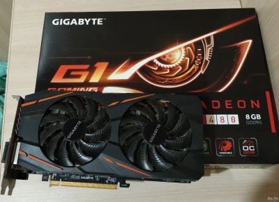 Лот: 13266007. Фото: 1. Видеокарта Gigabyte RX480 8 GB... Видеокарты