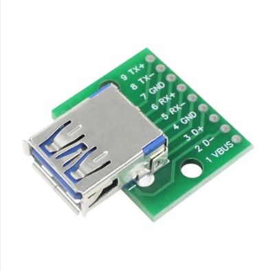 Лот: 24375345. Фото: 1. USB 3.0 гнездо DIP на плате 9pin... Разъёмы
