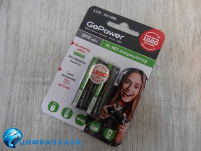 Лот: 20407526. Фото: 1. Аккумулятор GoPower HR6 AA1800mAh... Батарейки, аккумуляторы, элементы питания