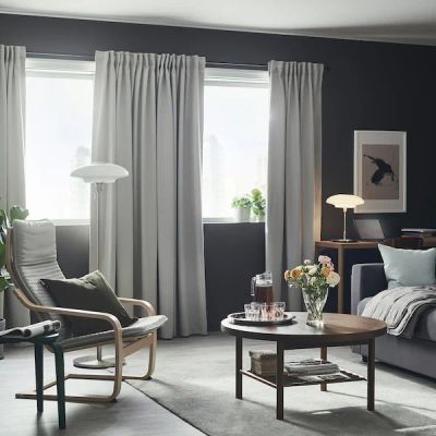 Лот: 18828304. Фото: 1. Шторы ikea блекаут, косяки на... Шторы, тюль