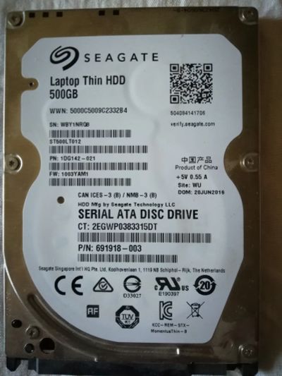 Лот: 19038128. Фото: 1. 2,5" HDD 500Gb Seagate Momentus... Жёсткие диски (HDD)