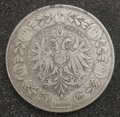 Лот: 23283558. Фото: 1. 5 крон 1900 года. Австрия. Франц... Европа
