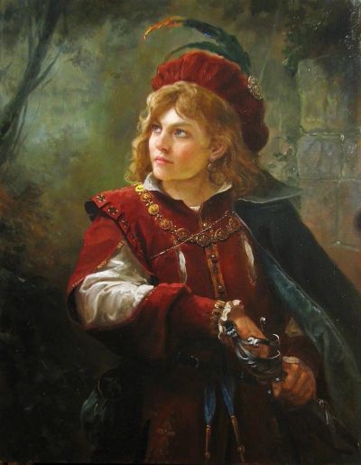 Лот: 12595597. Фото: 1. Картина Девушка со шпагой печать... Произведения