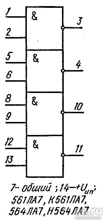 Лот: 9468256. Фото: 1. Микросхема К561ЛА7. Микросхемы