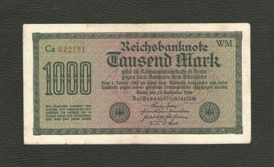 Лот: 12537539. Фото: 1. 1000 марок 1923 года. Германия... Германия и Австрия