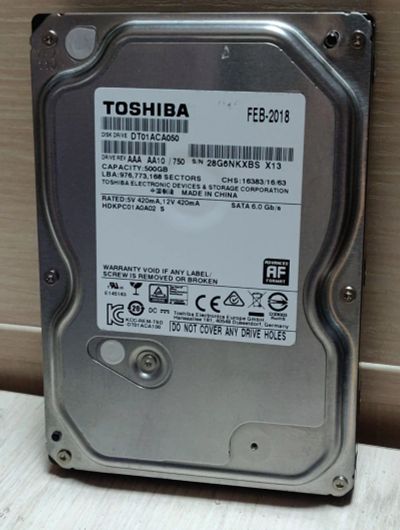 Лот: 18734494. Фото: 1. Жесткий диск 500 Гб, Toshiba Sata... Жёсткие диски (HDD)