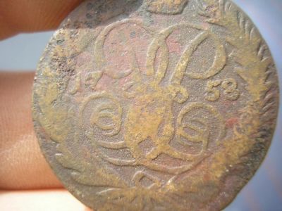 Лот: 9386704. Фото: 1. Хорошая двуха 1758 года. Достойная... Россия до 1917 года