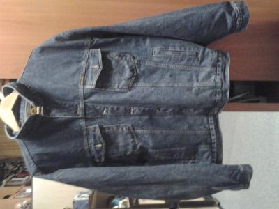 Лот: 3822037. Фото: 1. Мужская джинсовая куртка с рубля... Верхняя одежда