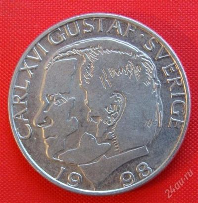 Лот: 1589034. Фото: 1. (№734-4/LF) 1 крона 1998 (Швеция... Европа