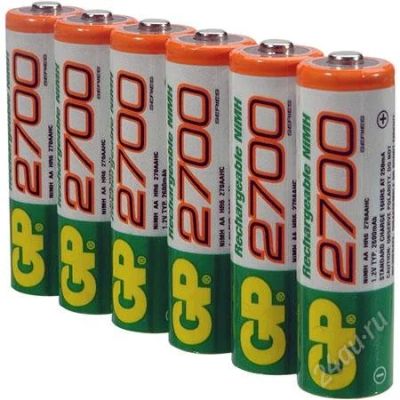 Лот: 1605009. Фото: 1. Аккумуляторы GP 2700 mah AA. Батарейки, аккумуляторы, элементы питания