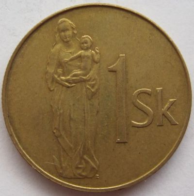 Лот: 5808267. Фото: 1. Словакия 1 крона 1993. Европа
