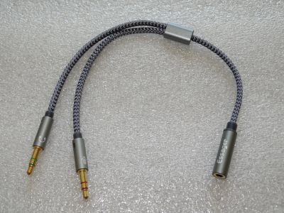 Лот: 20599285. Фото: 1. Кабель-переходник Essager 2х mini-jack... Шнуры, кабели, разъёмы