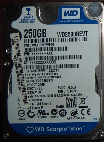 Лот: 5674178. Фото: 1. Жесткий диск для ноутбука 320Gb... Жёсткие диски (HDD)