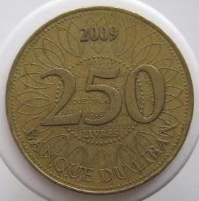 Лот: 8336659. Фото: 1. Ливан 250 ливров 2009. Ближний восток