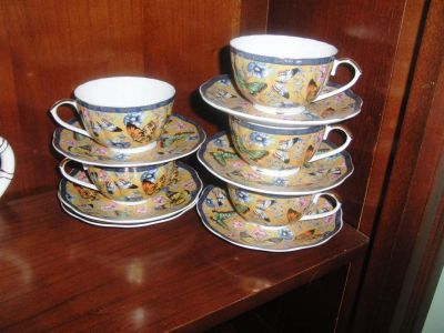 Лот: 3637109. Фото: 1. Чайный сервиз "Бабочки". Сервизы, наборы посуды