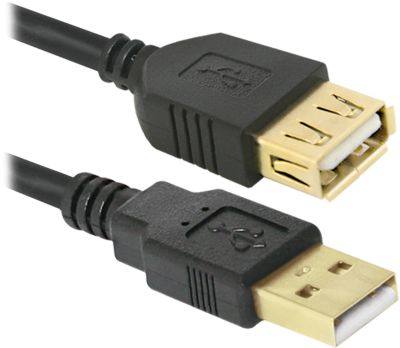 Лот: 19202677. Фото: 1. Кабель USB 2.0 AM/AF 1.8 м Defender... Шлейфы, кабели, переходники