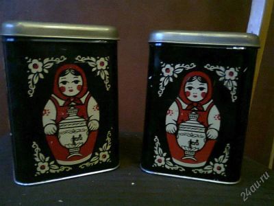 Лот: 2452443. Фото: 1. Большие две банки из под чая 1973... Предметы интерьера и быта