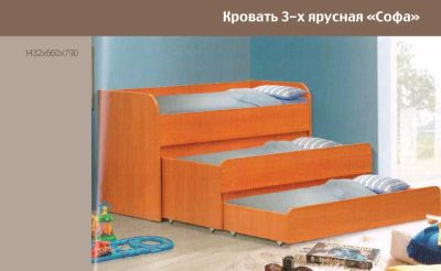 Лот: 7111452. Фото: 1. Детская кроватка 3х уровневая. Мебель для детских садов